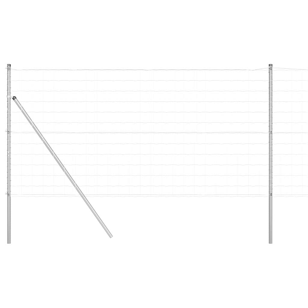 Clôture Vidaxl avec poteau argent 1,4 x 10 m acier et PVC