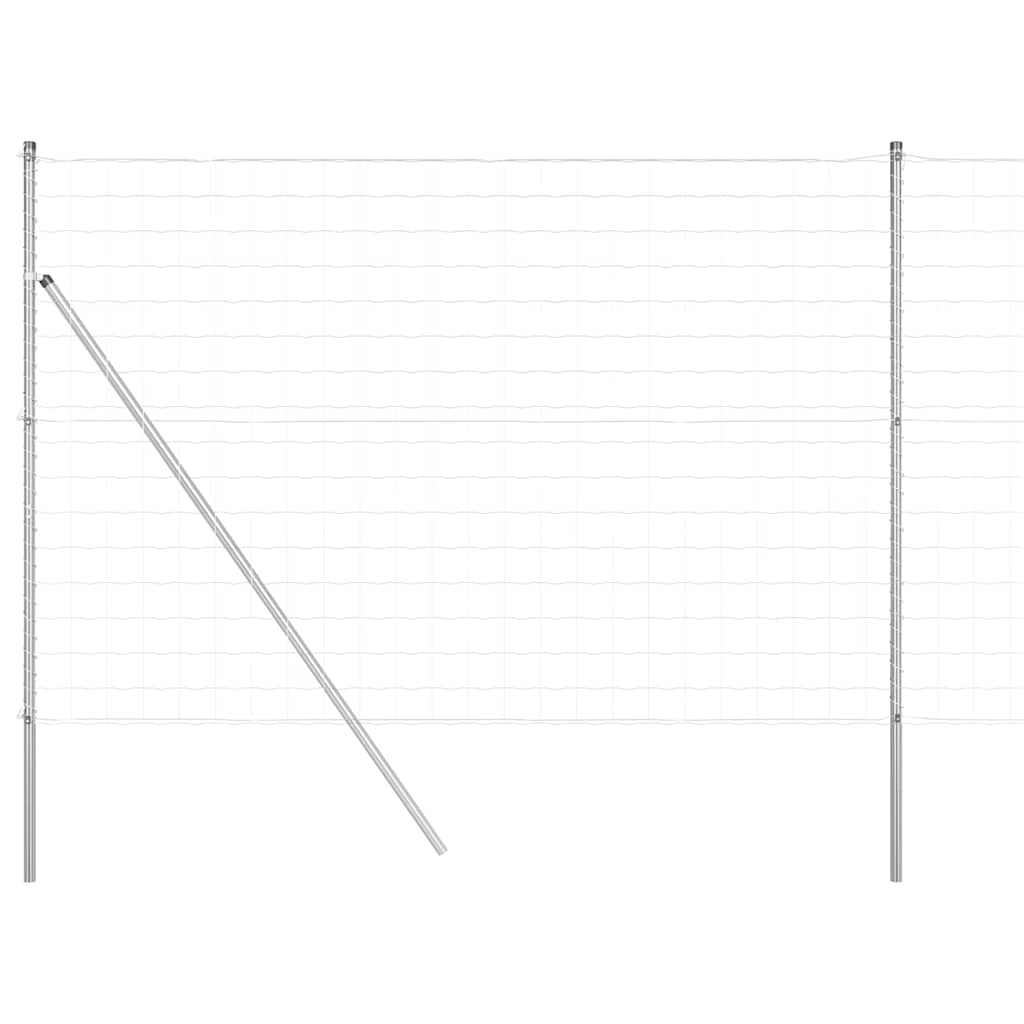 Clôture Vidaxl avec poteau argent 1,5 x 10 m acier et PVC