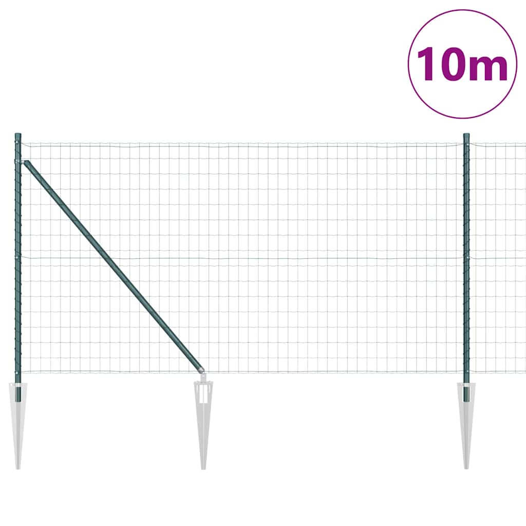 Clôture Vidaxxl avec poteau vert 1 x 10 m acier et PVC