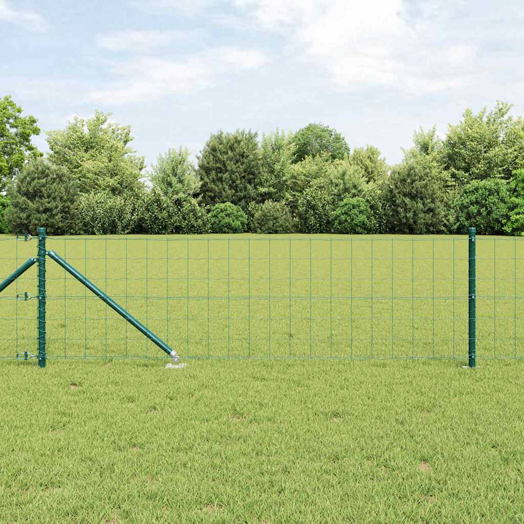 Vidaxl hek met paal groen 0,6 x 10 m staal en pvc