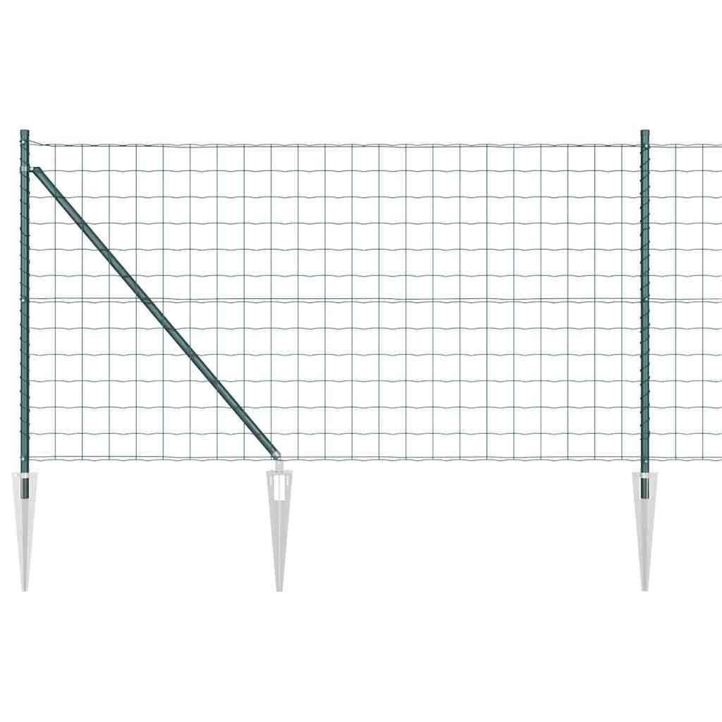 Vidaxl hek met paal groen 1 x 10 m staal