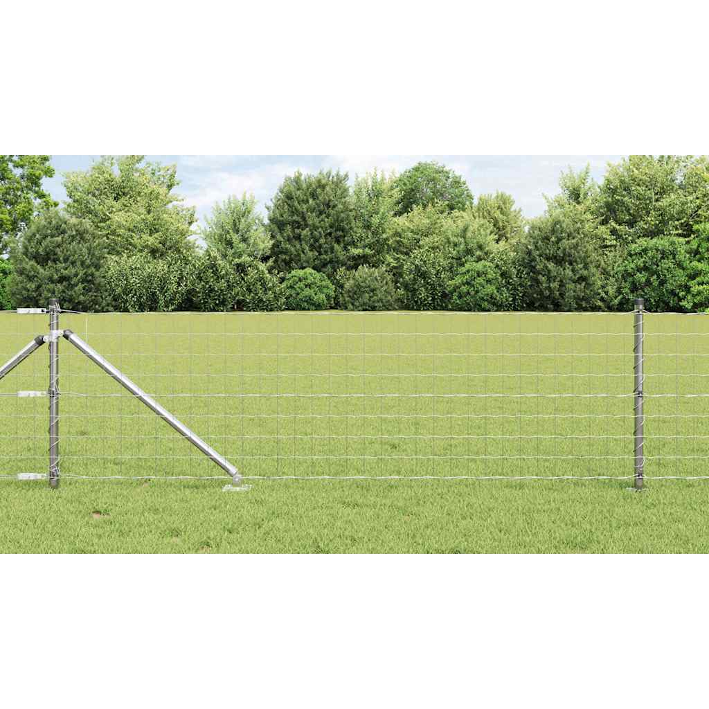 Vidaxl hek met paal zilver 0,8 x 10 m staal