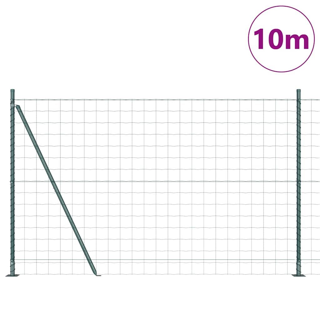 Vidaxl hek met paal groen 1,6 x 10 m staal en pvc
