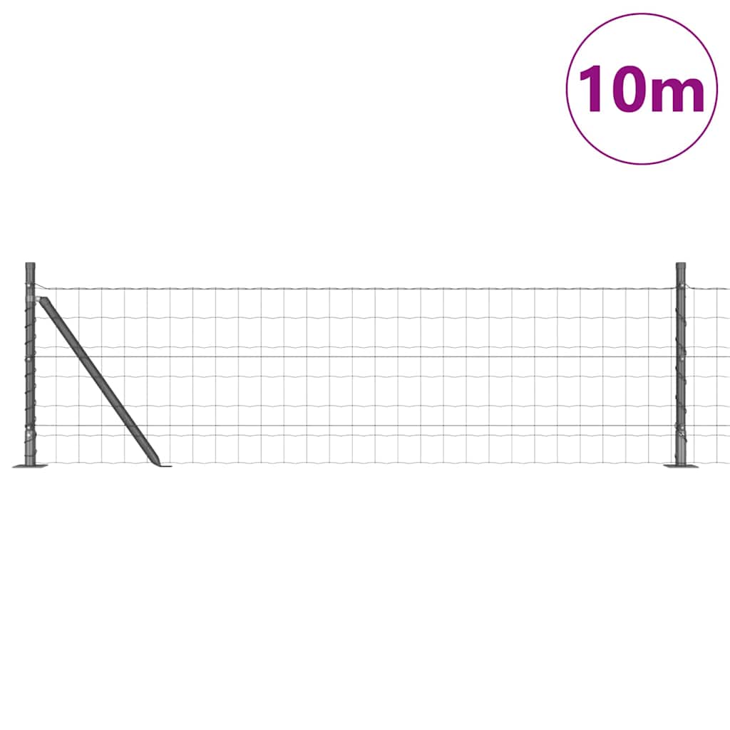 Vidaxl hek met paal grijs 0,4 x 10 m staal en pvc