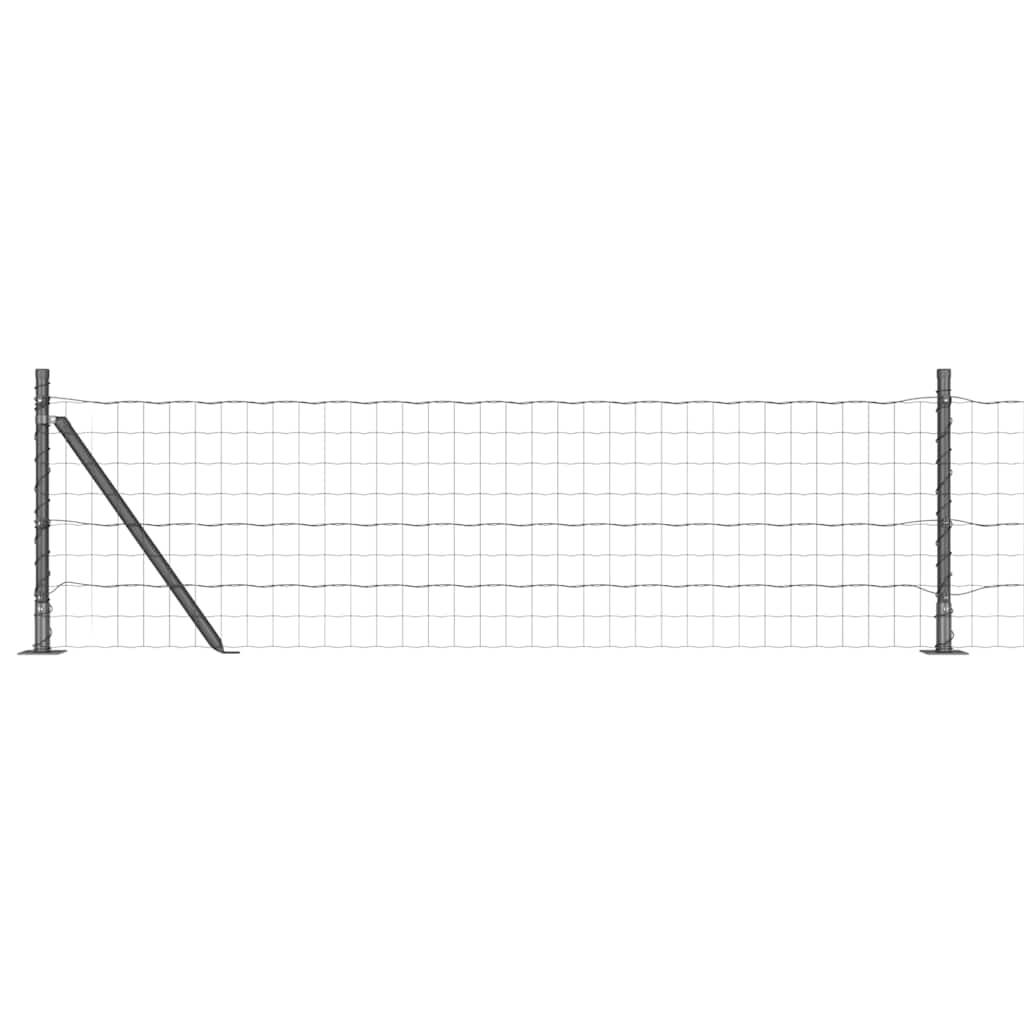 Vidaxl hek met paal grijs 0,4 x 10 m staal en pvc
