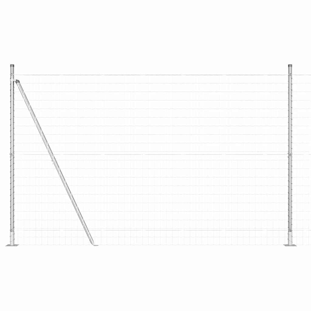 Vidaxl hek met paal zilver 1,6 x 10 m staal
