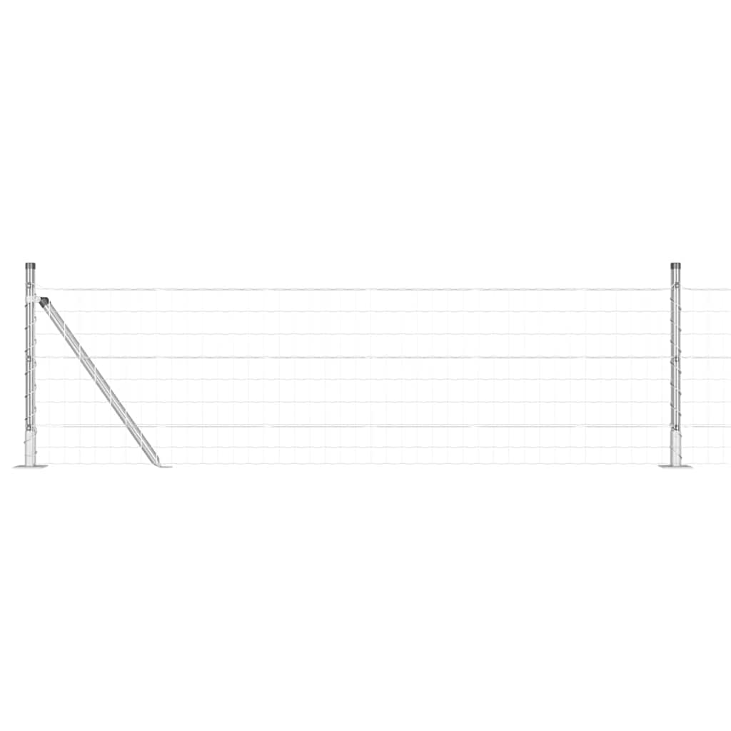 Vidaxl hek met paal zilver 0,4 x 25 m staal