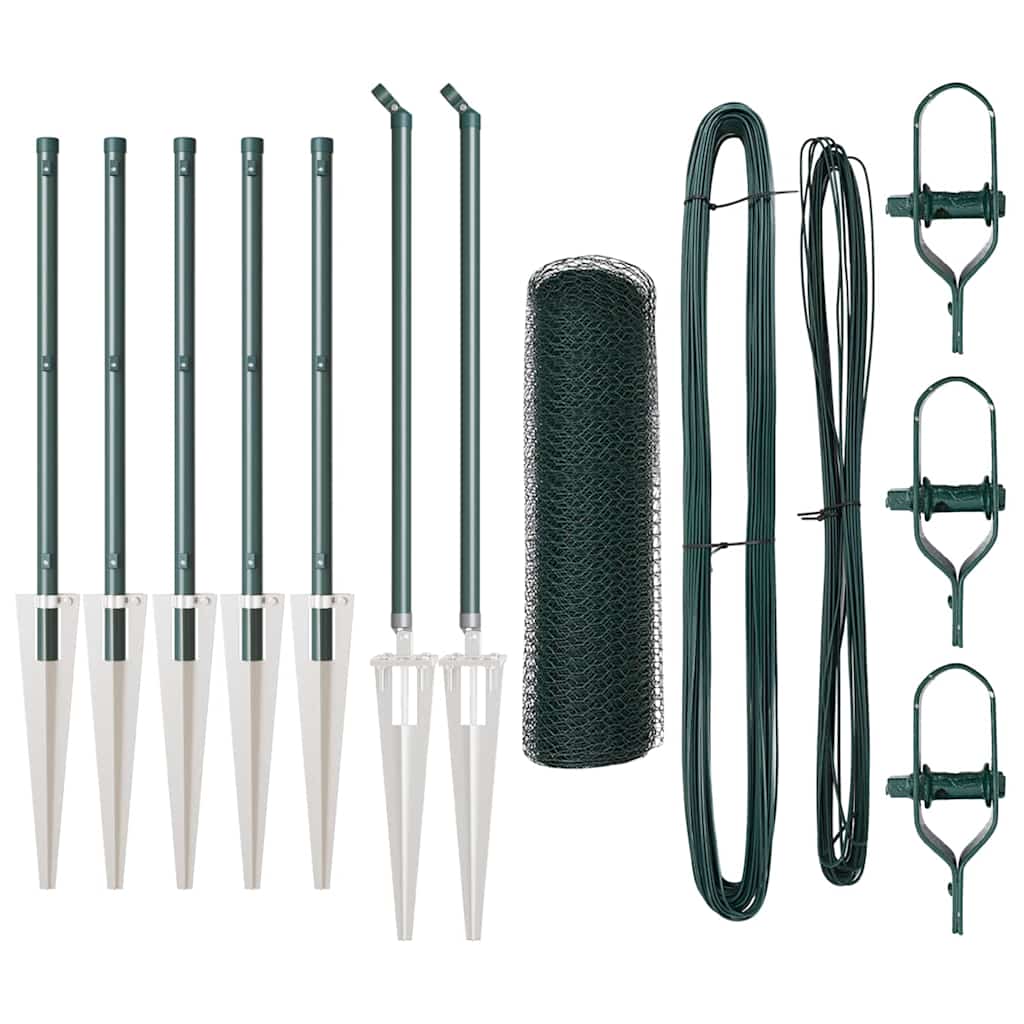 Vidaxl afrasteringspaal groen 10 x 0,4 m (13 mm gaas) staal en pvc