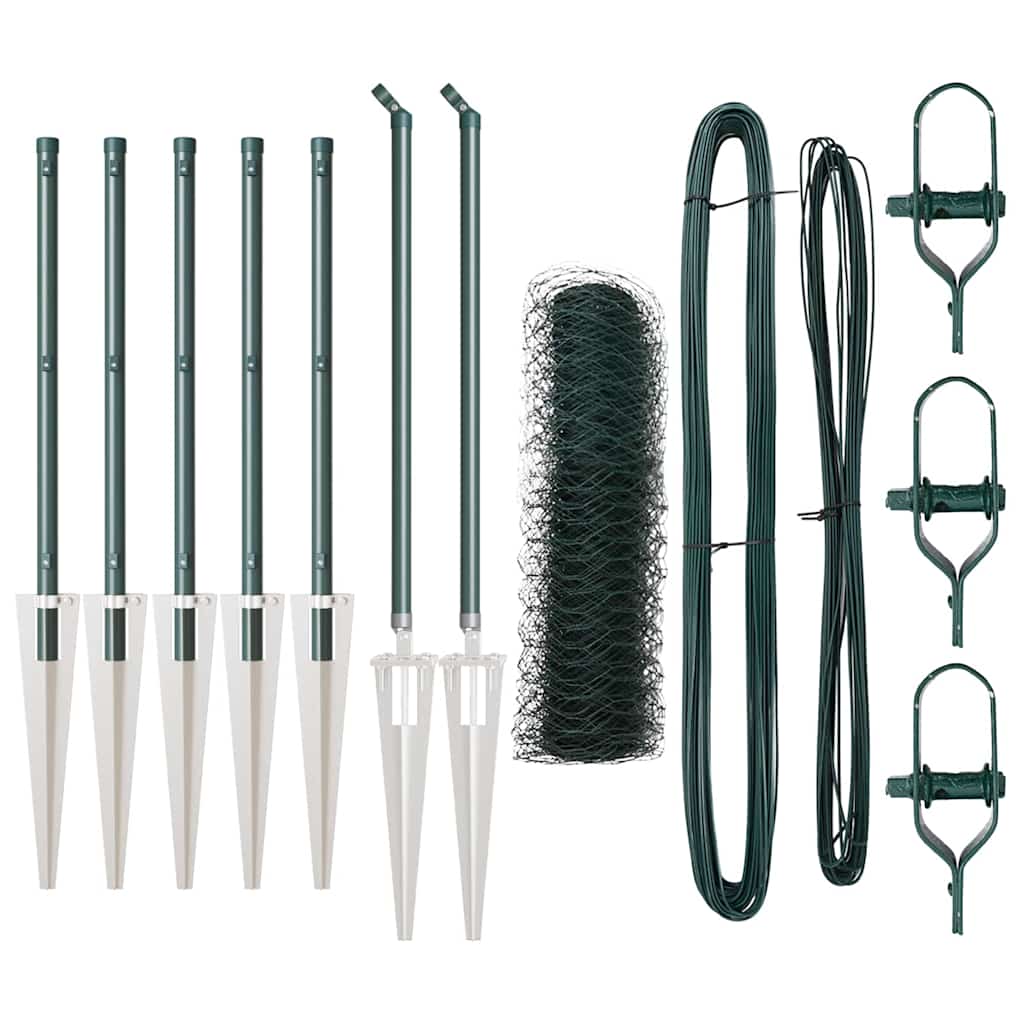 Vidaxl afrasteringspaal groen 10 x 0,6 m (50 mm gaas) staal en pvc