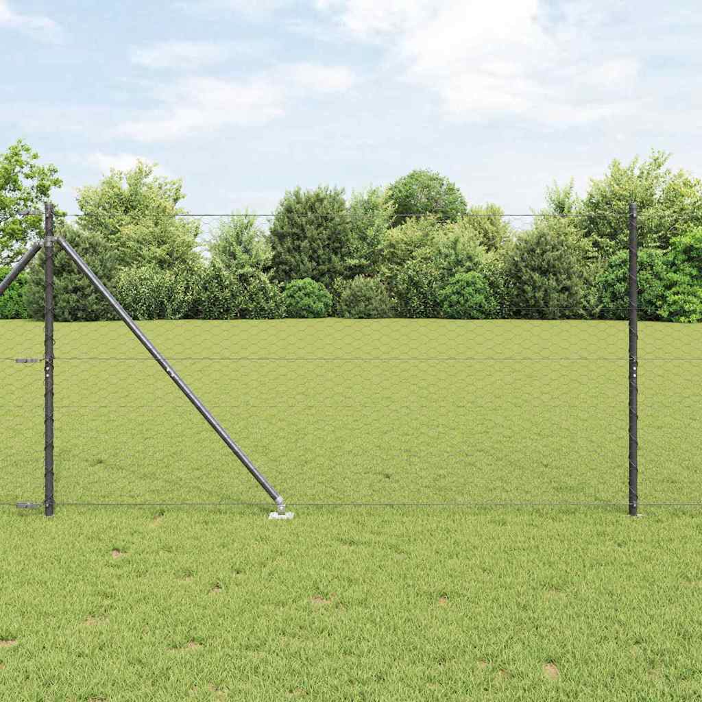 Vidaxl afrasteringspaal grijs 10 x 1,4 m (36 mm gaas) staal en pvc