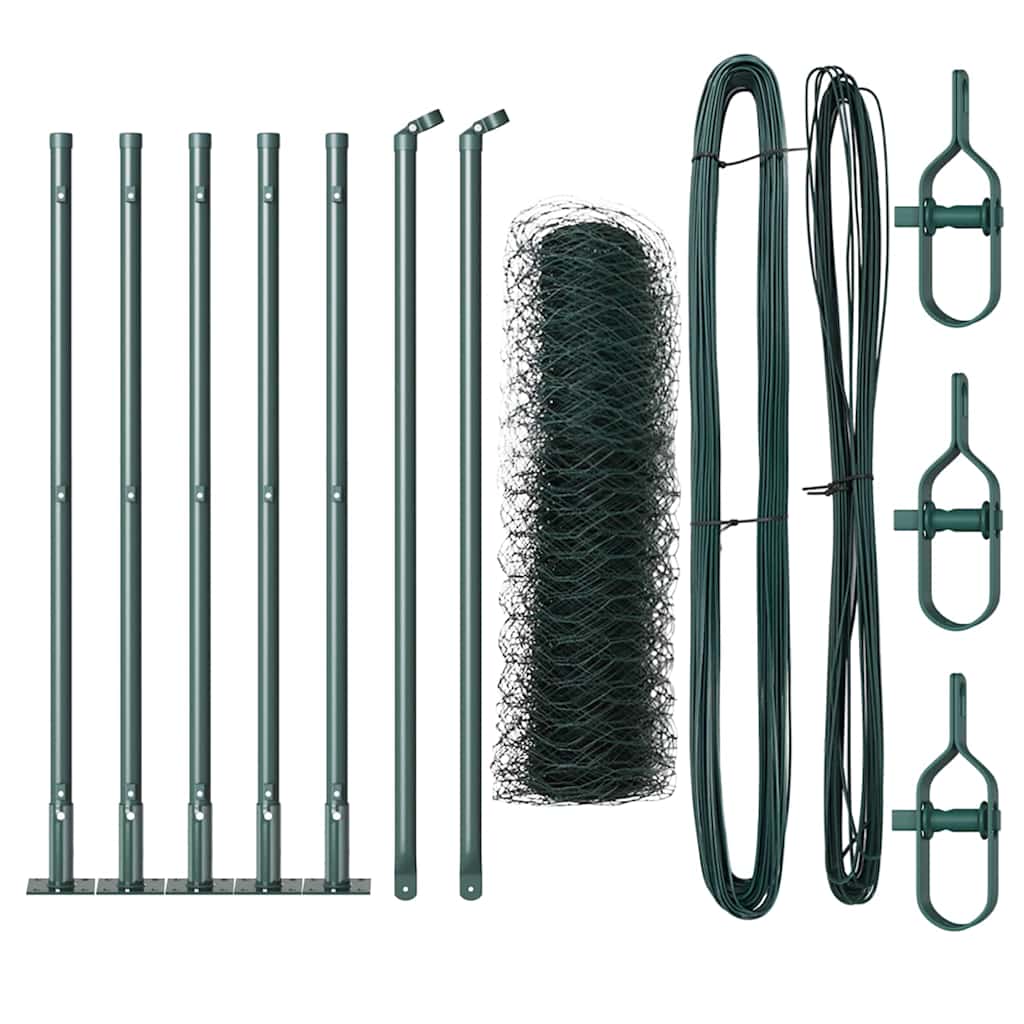 Vidaxl afrasteringspaal groen 10 x 0,5 m (36 mm gaas) staal en pvc