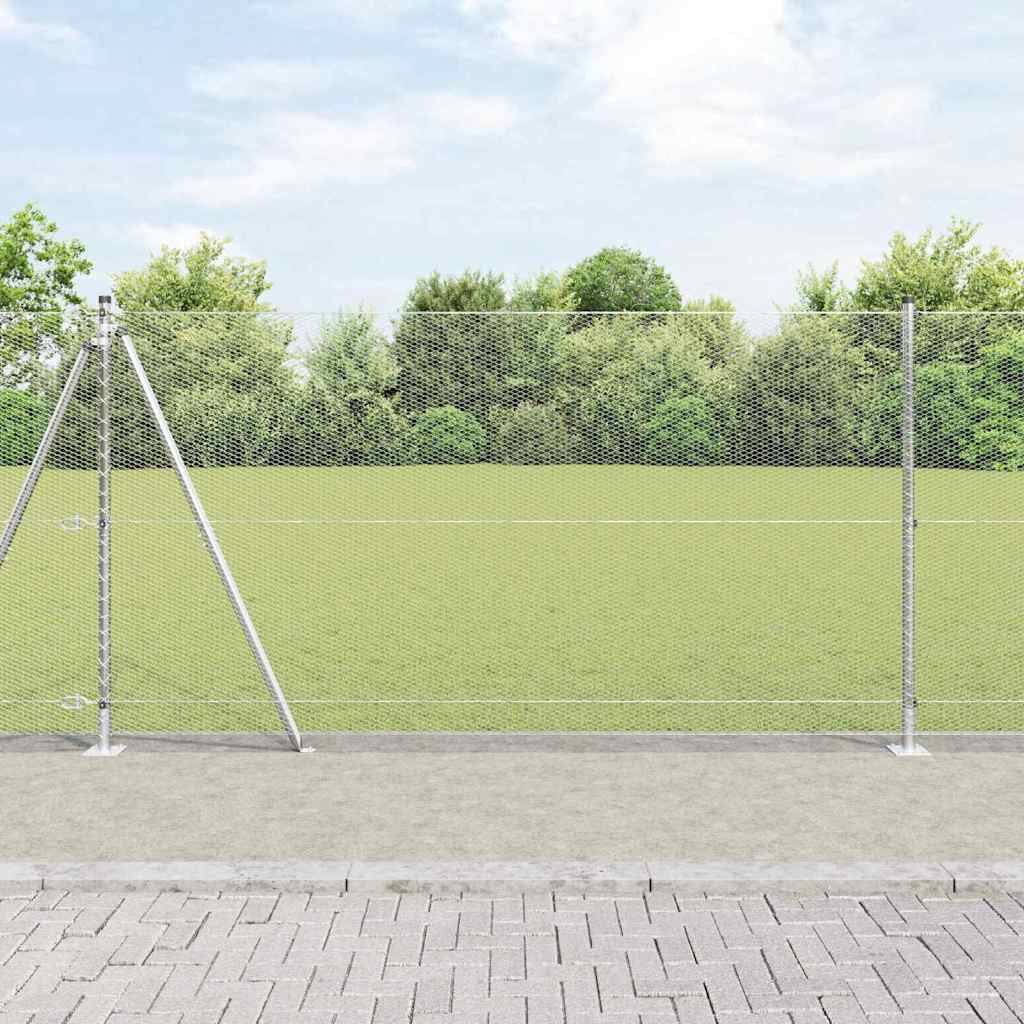 Vidaxl afrasteringspaal zilver 10 x 1,2 m (13 mm gaas) staal