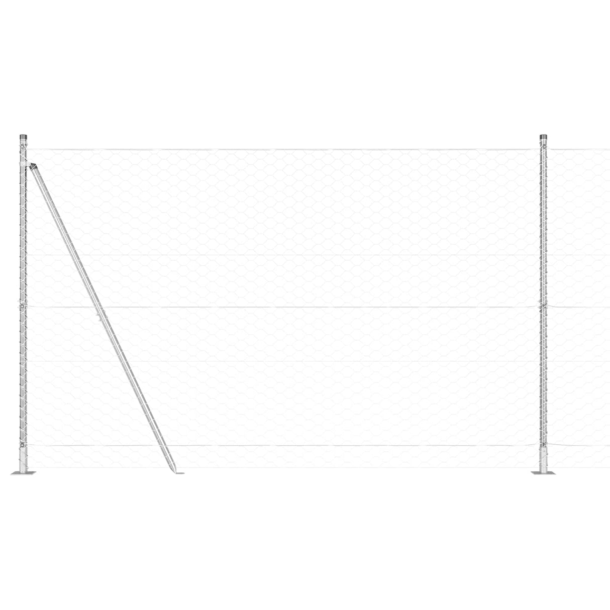 Vidaxl afrasteringspaal zilver 10 x 1,5 m (50 mm gaas) staal