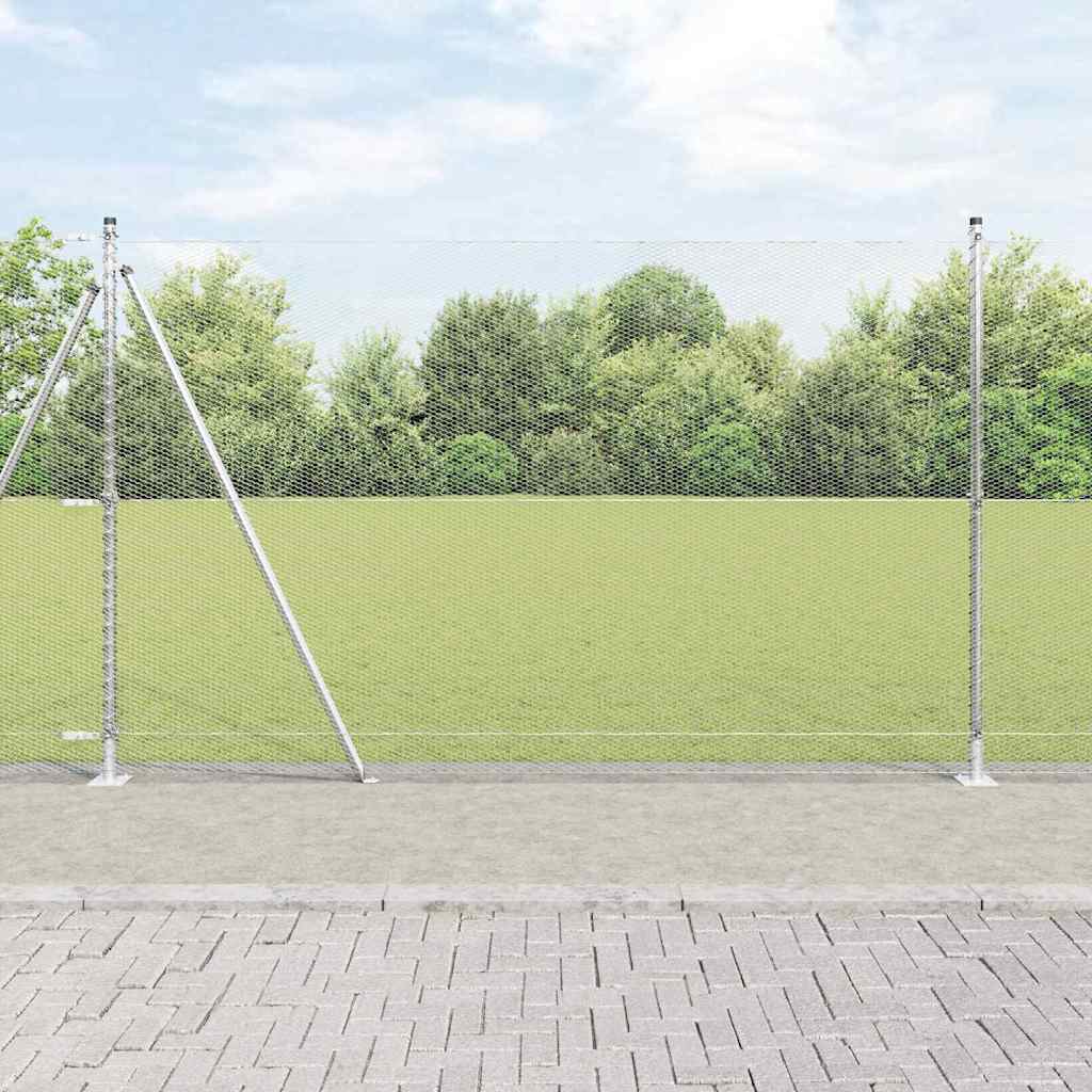 Vidaxl afrasteringspaal zilver 10 x 1,6 m (13 mm gaas) staal
