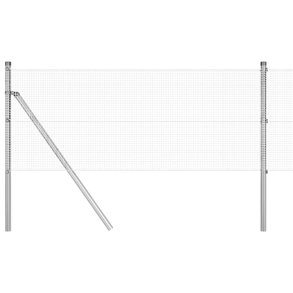 Vidaxl afrasteringspaal zilver 10 x 0,4 m (12 x 12 mm gaas) staal