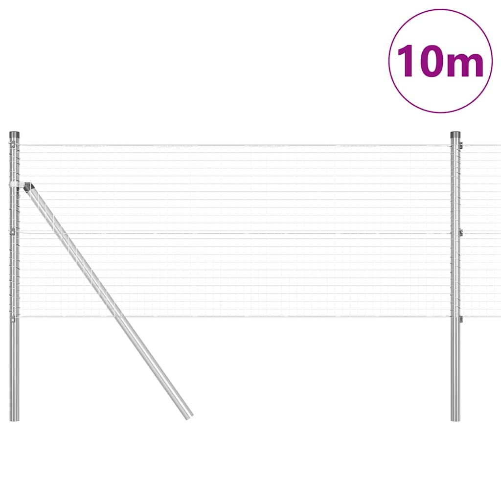 Vidaxl afrasteringspaal zilver 10 x 0,8 m (25 x 25 mm gaas) staal