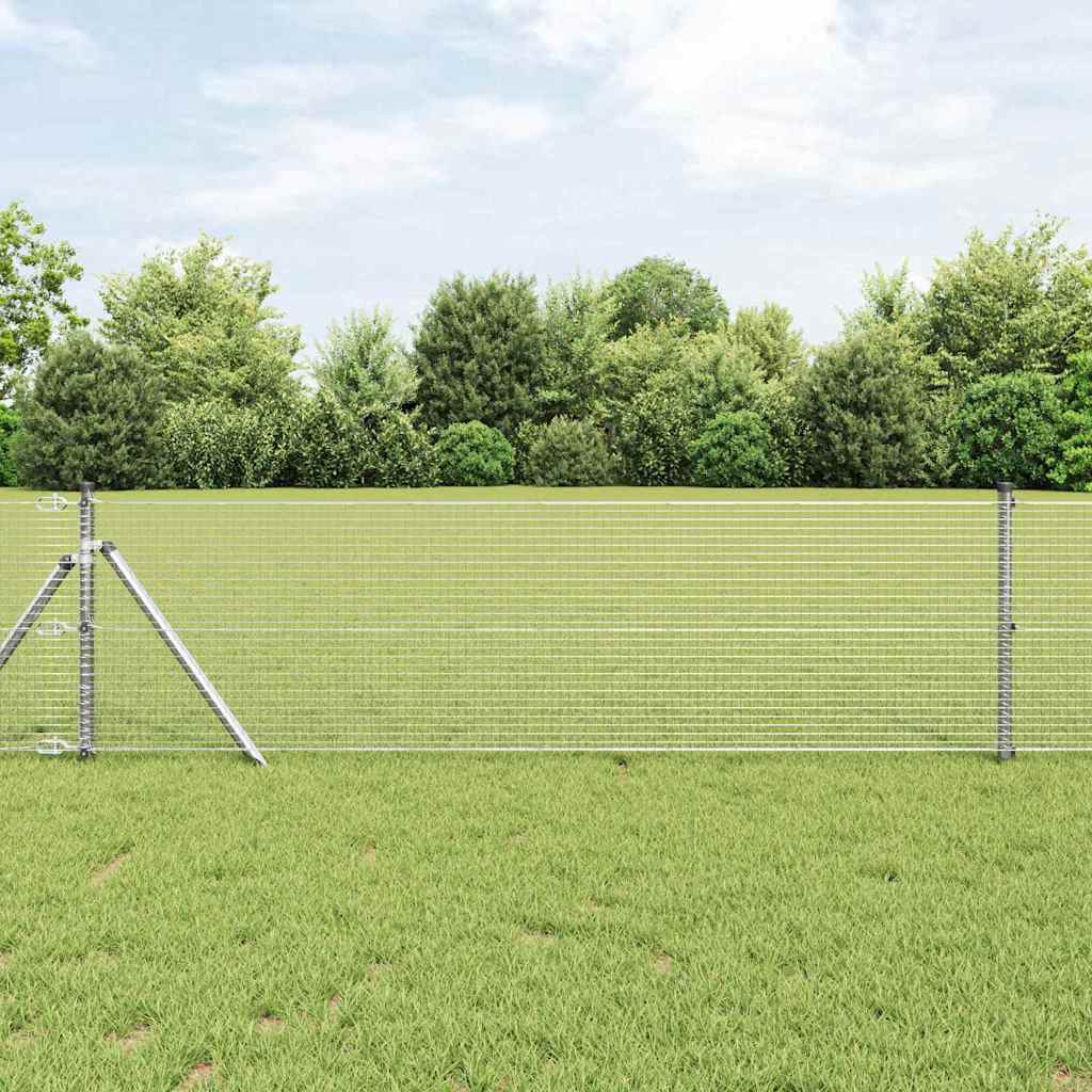 Vidaxl afrasteringspaal zilver 25 x 0,4 m (19 x 19 mm gaas) staal