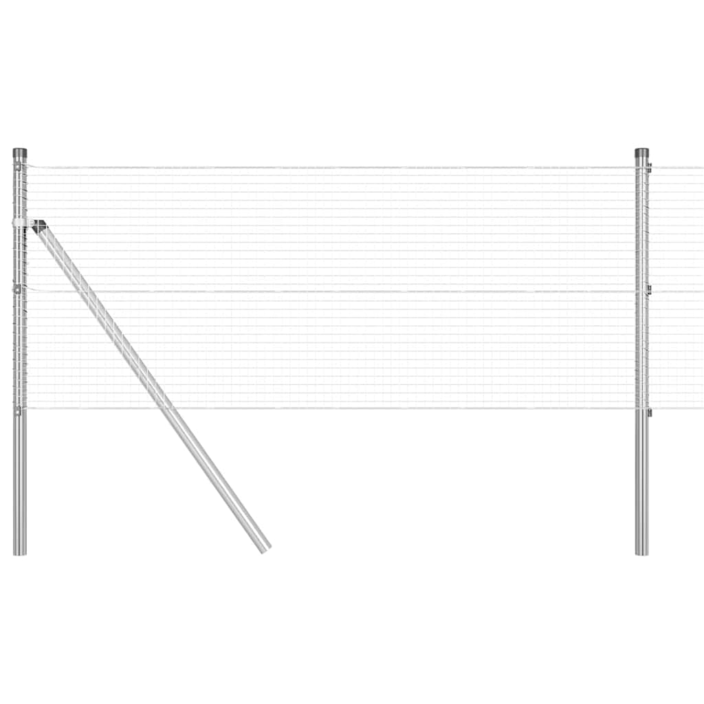 Vidaxl afrasteringspaal zilver 25 x 0,5 m (19 x 19 mm mesh) staal