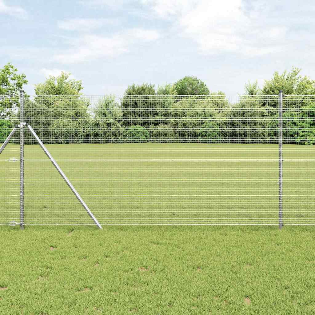 Vidaxl afrasteringspaal zilver 25 x 1,2 m (19 x 19 mm gaas) staal
