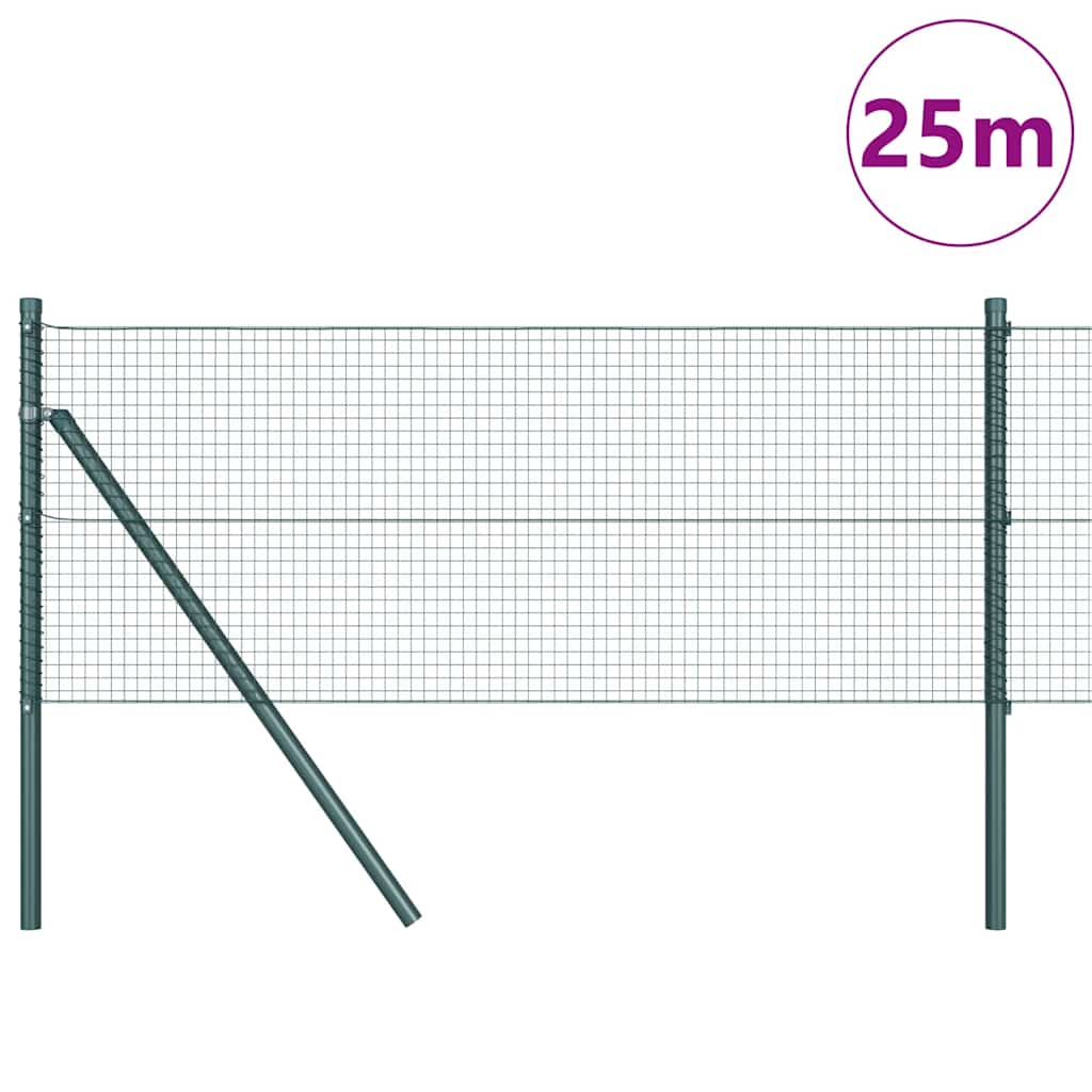 Vidaxl afrasteringspaal groen 25 x 0,4 m (19 x 19 mm gaas)