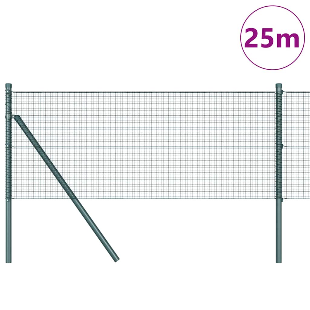 Vidaxl afrasteringspaal groen 25 x 0,8 m (12 x 12 mm gaas)