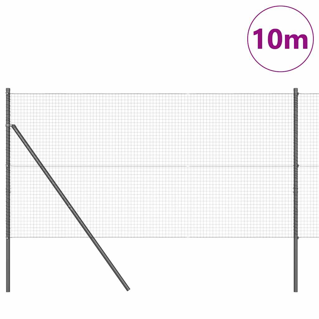 Vidaxl afrasteringspaal grijs 10 x 1 m (25 x 25 mm gaas) staal