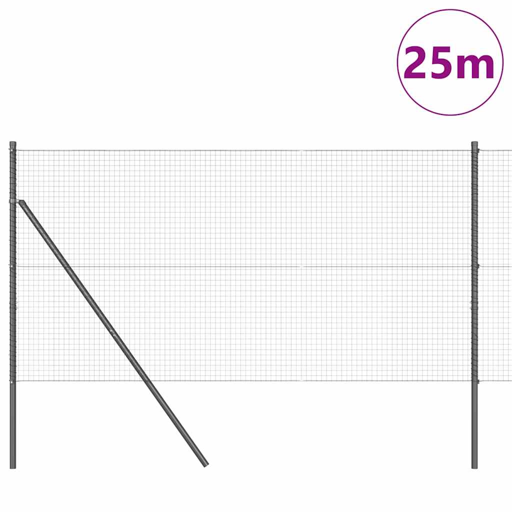 Vidaxl afrasteringspaal grijs 25 x 1,4 m (25 x 25 mm gaas)