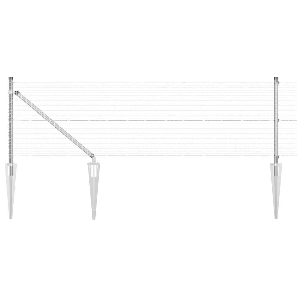 Vidaxl afrasteringspaal zilver 10 x 0,4 m (19 x 19 mm gaas) staal