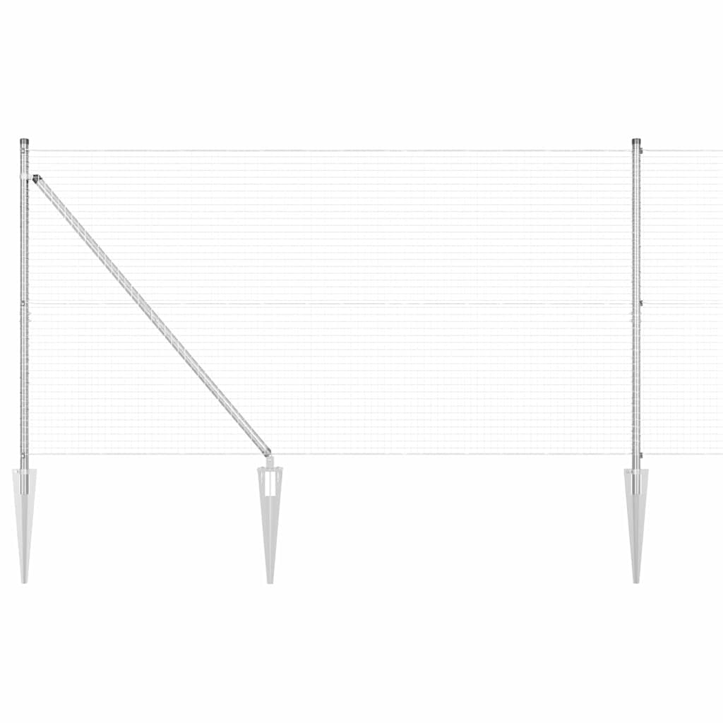 Vidaxl afrasteringspaal zilver 10 x 1,2 m (25 x 25 mm gaas) staal