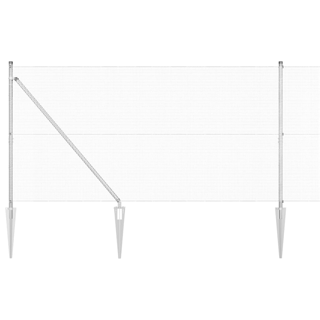 Vidaxl afrasteringspaal zilver 10 x 1,4 m (12 x 12 mm gaas) staal