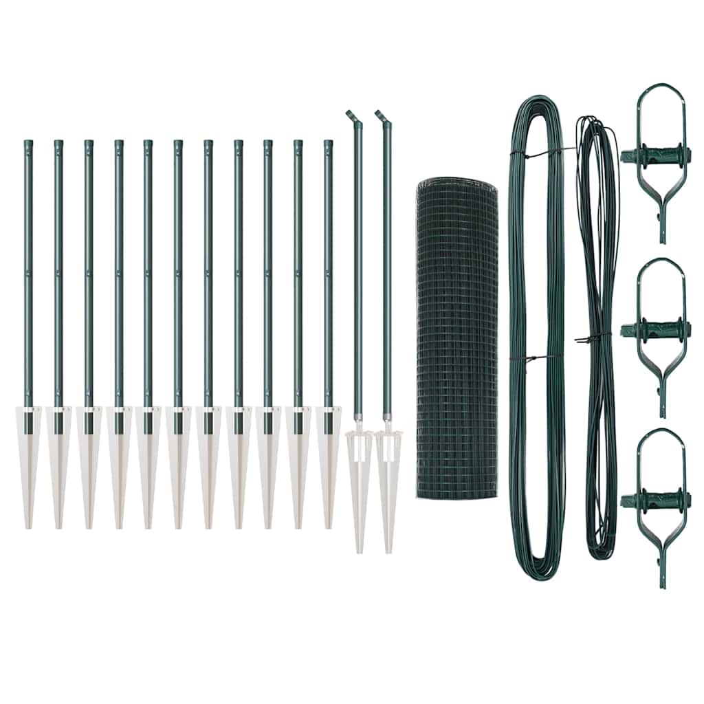 Vidaxl afrasteringspaal groen 25 x 0,4 m (12 x 12 mm gaas)