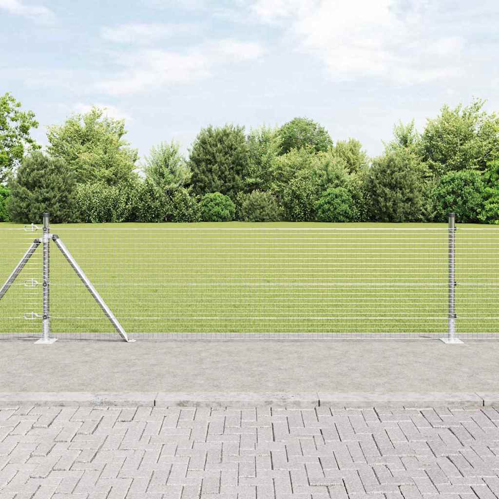 Vidaxl afrasteringspaal zilver 10 x 0,6 m (25 x 25 mm gaas) staal