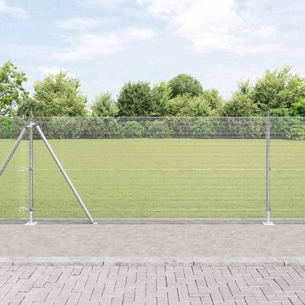 Vidaxl afrasteringspaal zilver 10 x 0,8 m (12 x 12 mm gaas) staal