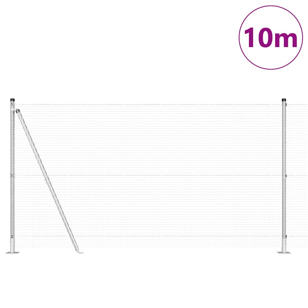 Vidaxl afrasteringspaal zilver 10 x 1,2 m (19 x 19 mm gaas) staal