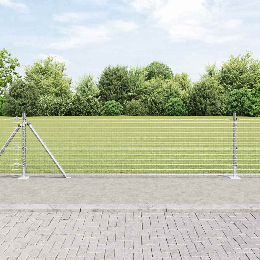 Vidaxl afrasteringspaal zilver 25 x 0,4 m (16 x 16 mm gaas) staal