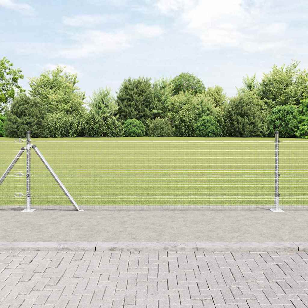 Vidaxl afrasteringspaal zilver 25 x 0,4 m (19 x 19 mm gaas) staal