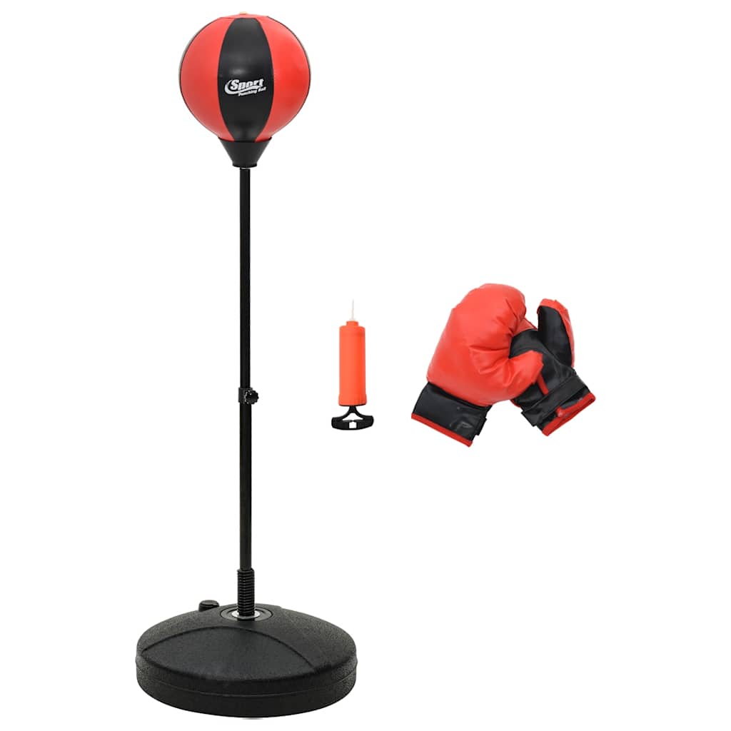 VidaXL ensemble de punching ball avec gants et pompe réglable 81-122 cm
