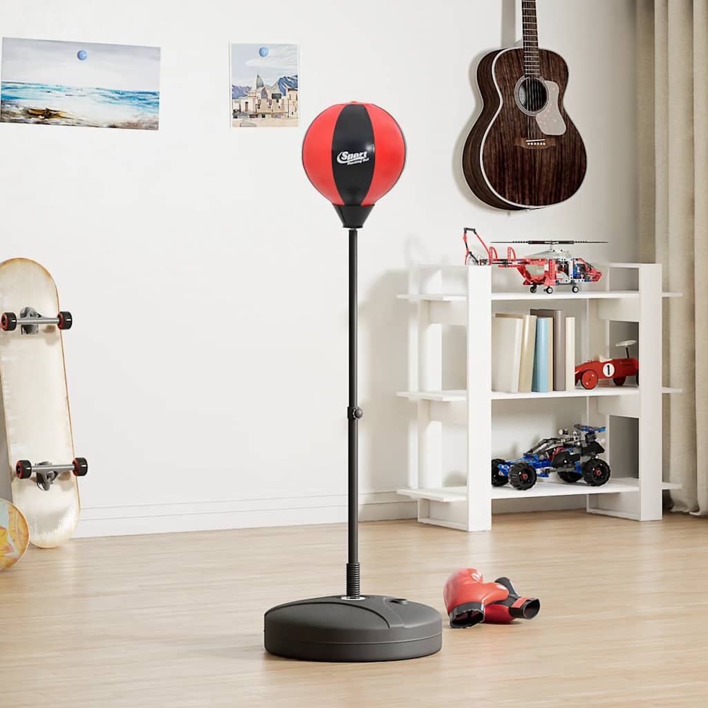 VidaXL ensemble de punching ball avec gants et pompe réglable 81-122 cm