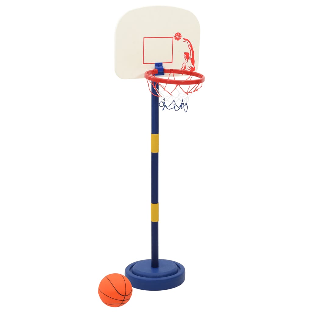 Support de basket Vidaxl avec ballon et pompe, réglable en hauteur 90-121 cm