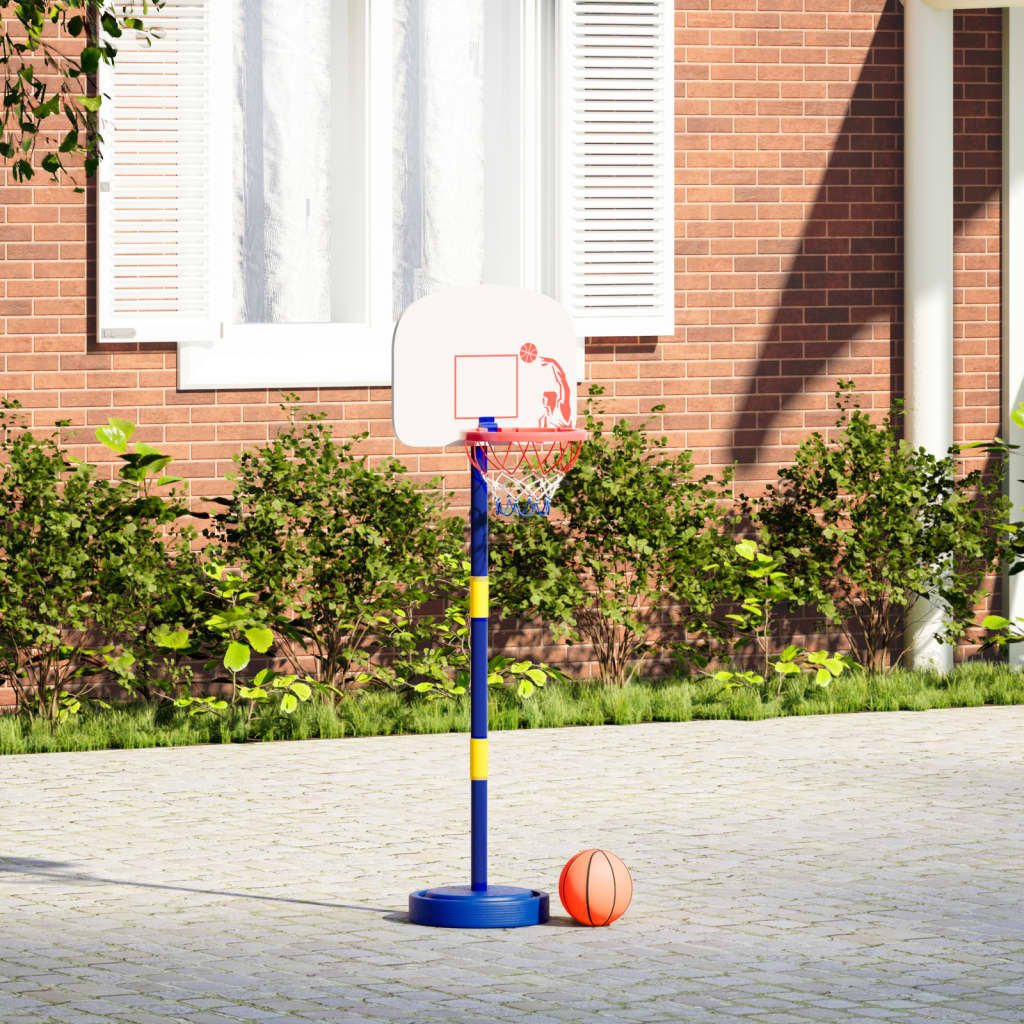 Support de basket Vidaxl avec ballon et pompe, réglable en hauteur 90-121 cm