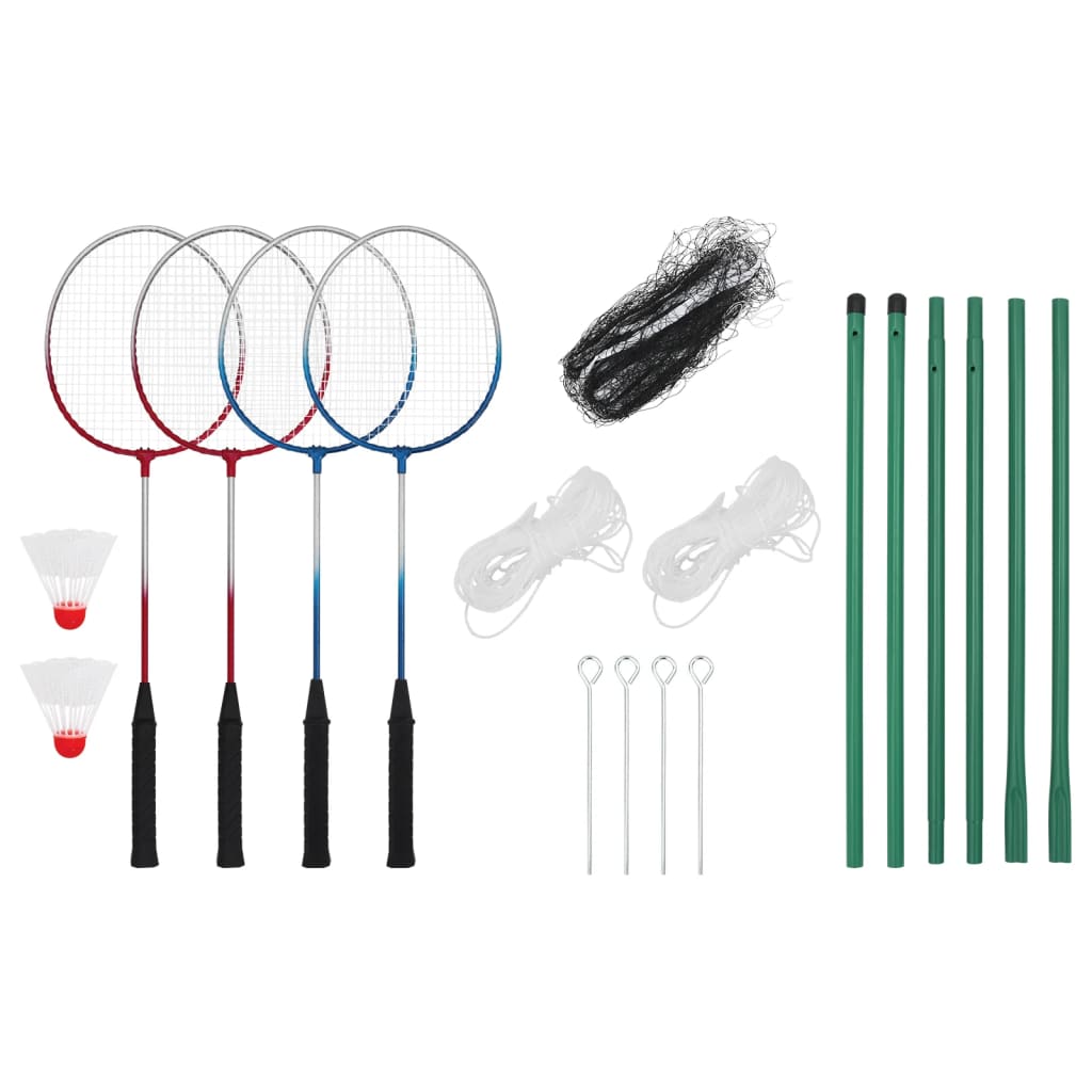 Set de badminton Vidaxx avec 4 raquettes et filet 620x151 cm