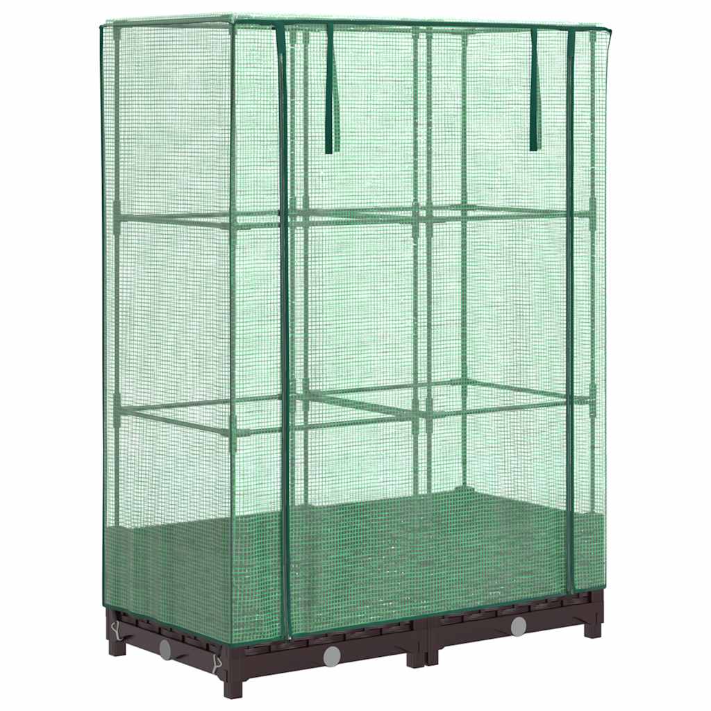 Vidaxx jardinière surélevée avec couverture de serre 80x40x123 cm aspect rotin