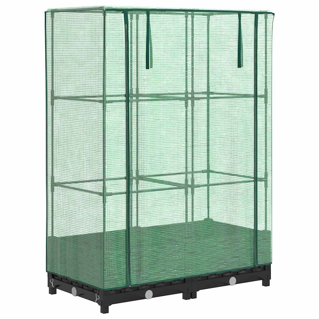 Vidaxx jardinière surélevée avec couverture de serre 80x40x123 cm aspect rotin