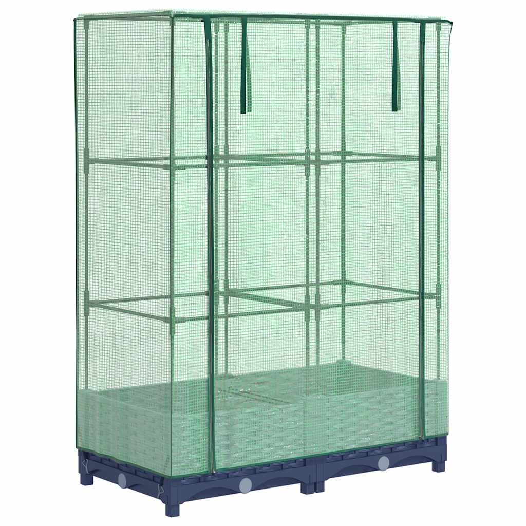 Vidaxx jardinière surélevée avec couverture de serre 80x40x123 cm aspect rotin