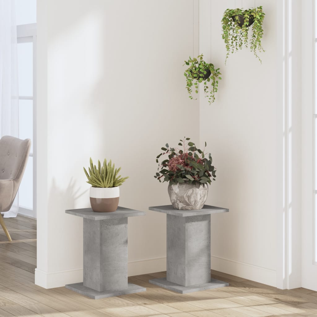 Vidaxx supports pour plantes 2 pcs 30x30x40 cm bois d'ingénierie béton gris