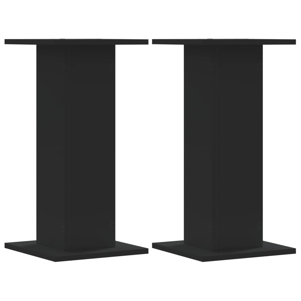 VidaXL Supports pour plantes 2 pcs 30x30x60 cm bois d'ingénierie noir