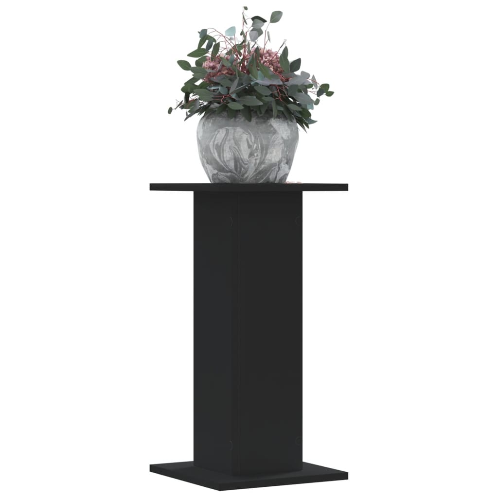 VidaXL Supports pour plantes 2 pcs 30x30x60 cm bois d'ingénierie noir