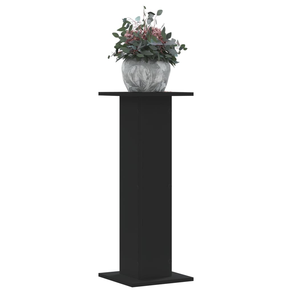 VidaXL Supports pour plantes 2 pcs 30x30x80 cm bois d'ingénierie noir