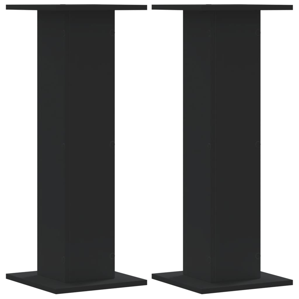 VidaXL Supports pour plantes 2 pcs 30x30x80 cm bois d'ingénierie noir