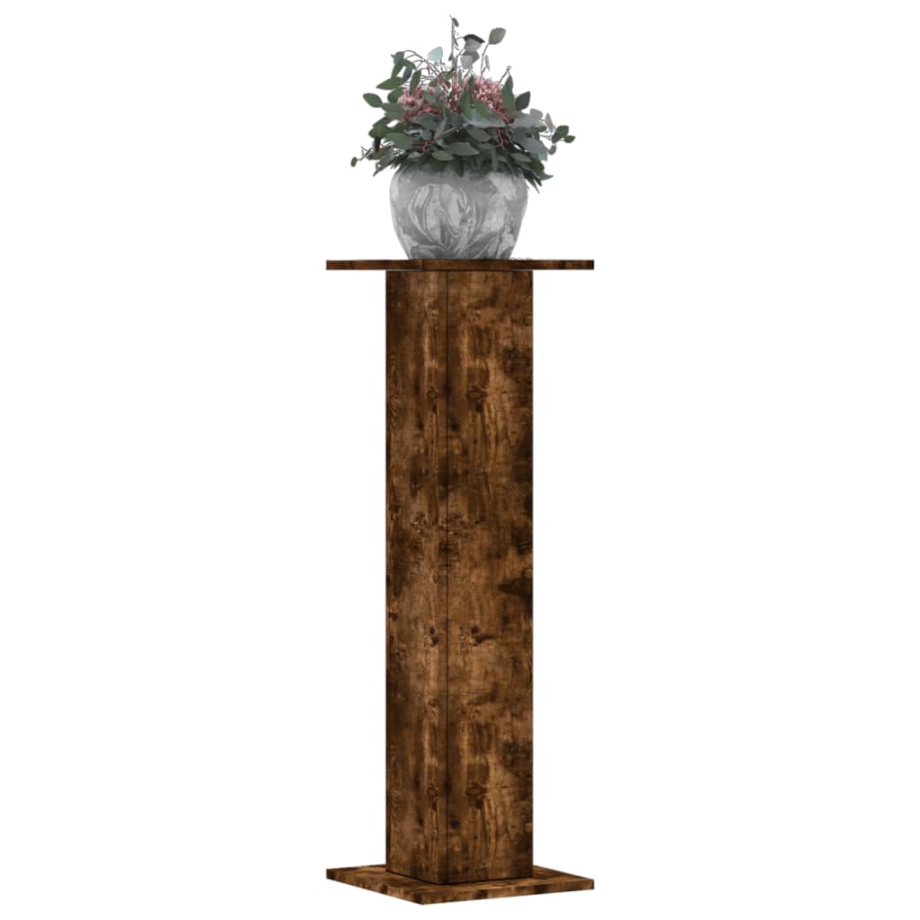 VidaXL Supports pour plantes 2 pcs 30x30x95 cm bois traité chêne fumé